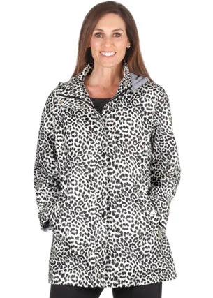 women’s sporty windbreakers -Jillian Waterproof Leopard Jacket