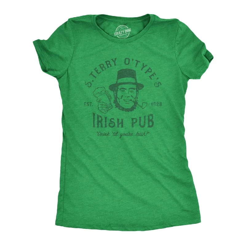 women's puff sleeve tops -S Terry Otypes Irish Pub Women's T Shirt