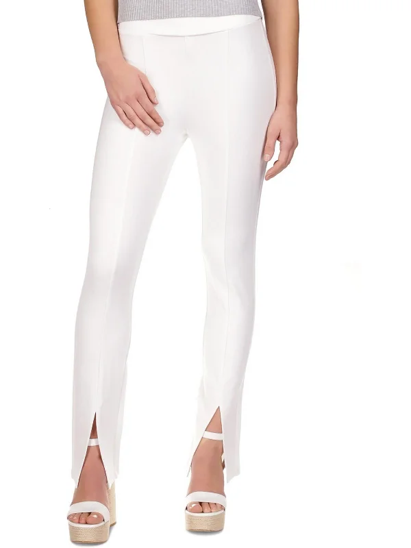 women's flare jeans -Womens Slit Hem Pull On Leggings