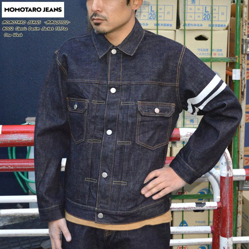 women's varsity jackets -MOMOTARO JEANS "MMGJ0102" #002 CLASSIC DENIM JACKET 2nd 15.7oz