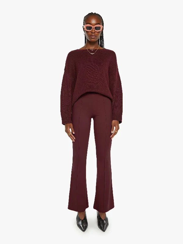 women's high-waisted pants -SABLYN Bailey High Rise Pintuck Flare - Bordeaux