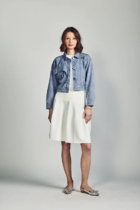 ladies' asymmetric jackets -Carnaby Denim Strech Jacket