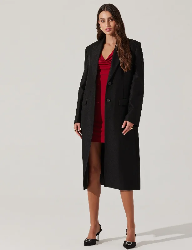 women's trench raincoats -Brylee Coat, Black