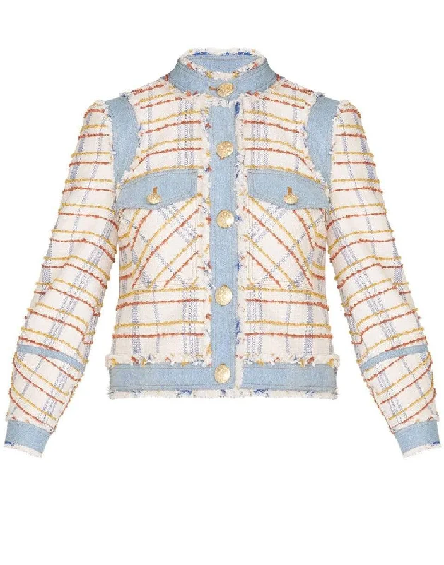 women’s sporty windbreakers -Nilaja Plaid Jacket