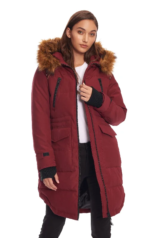 women's puffer jackets -UKON | WOMEN'S VEGAN DOWN (RECYCLED) DRAWSTRING PARKA