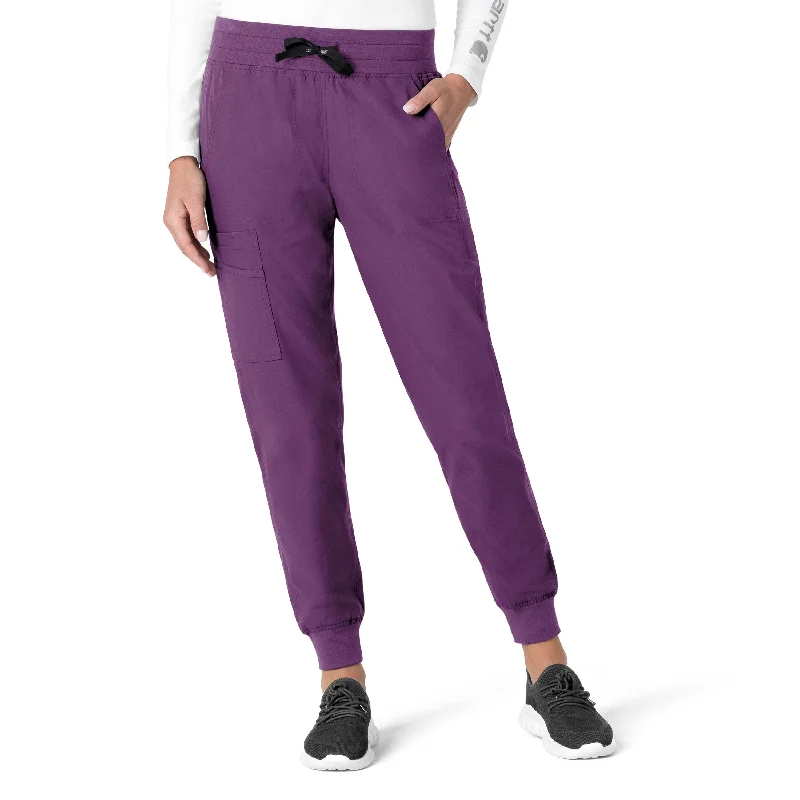 ladies' elastic waist pants -Carhartt Force Essentials Women's Jogger Scrub Pant - Eggplant