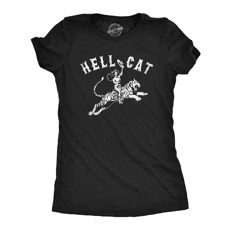 casual work blouses for women -Hell Cat Women's T Shirt