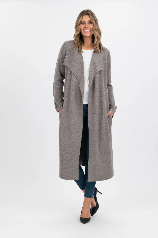 stylish trench coats for women -Vivid Wool Blend Knit Coat (4 Colours)