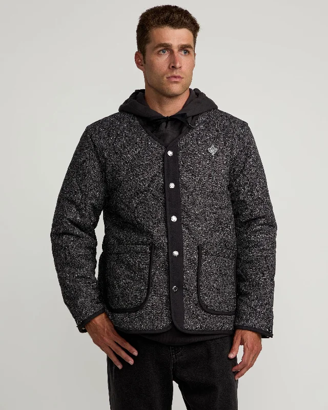 women's reversible jackets -Chefs Kiss Quilted Jacket - Charcoal Heather