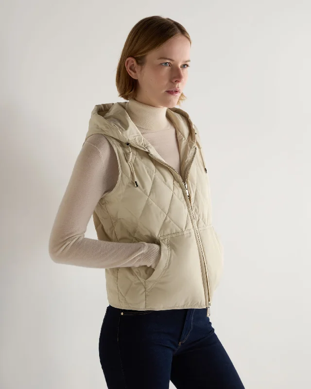 classic coats for women -Women's Tara Down Gilet Cream White