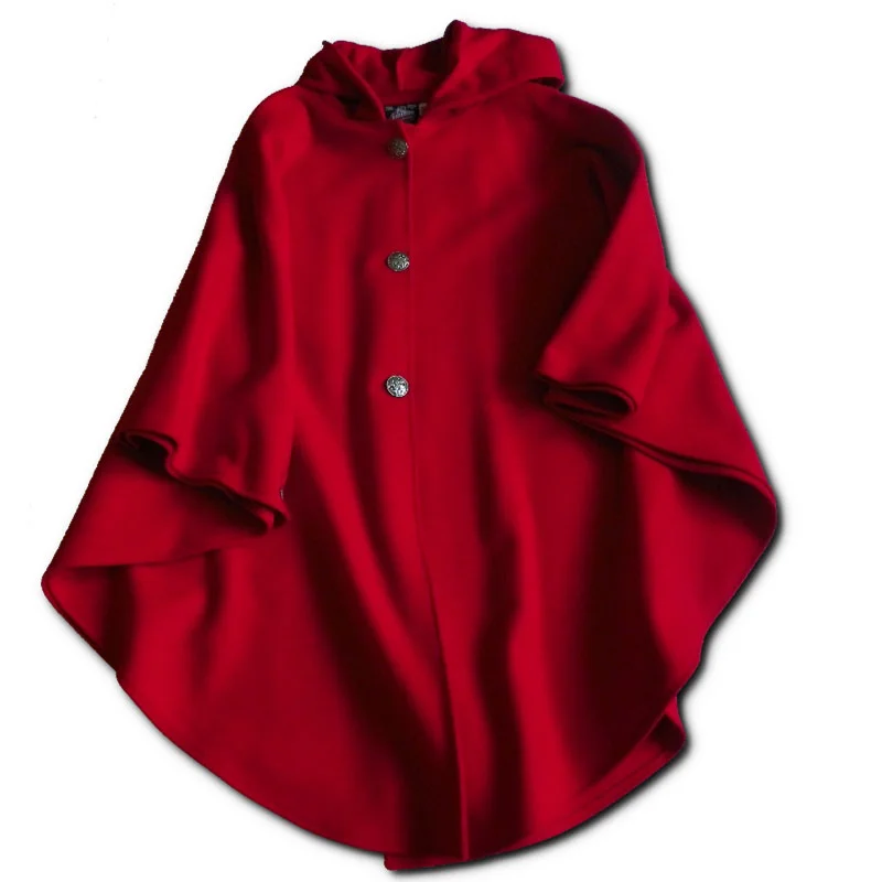 stylish blazers for women -Traditional Button Cape - Bright Scarlet