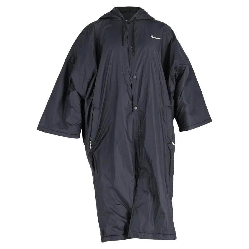 women’s short wool coats -Nike x Fear of God Parka Coat in Black Nylon