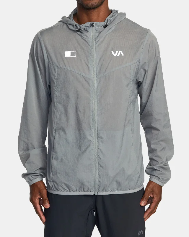 women's short trench coats -RVCA Runner Lightweight Training Jacket - Stone