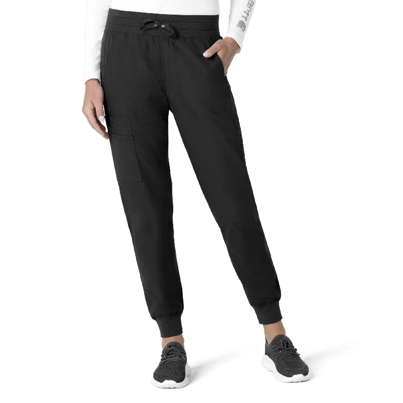 women's pleated wide-leg pants -Carhartt Force Essentials Women's Jogger Scrub Pant - Black