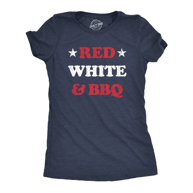 women's pastel-colored tops -Red White And BBQ Women's T Shirt