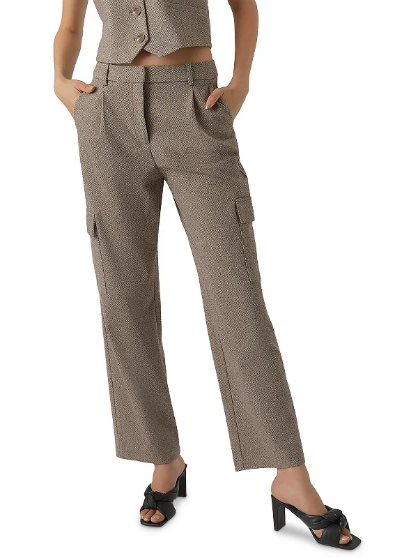 casual pants for women -Womens Pleated Suit Separate Straight Leg Pants