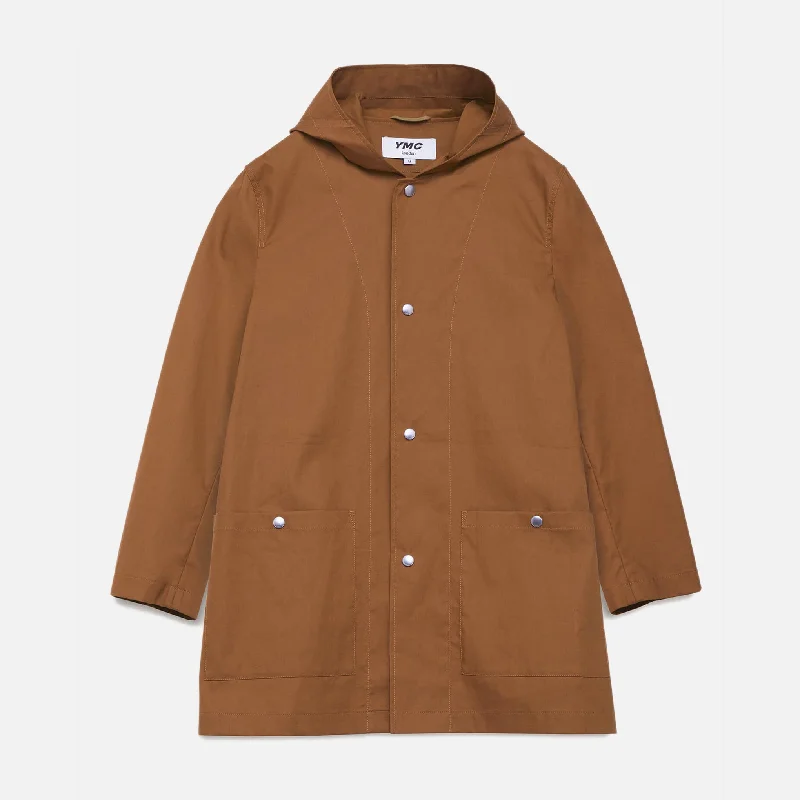 women's elegant winter coats -Beat Generation Bonded Cotton Duffle Coat - Camel