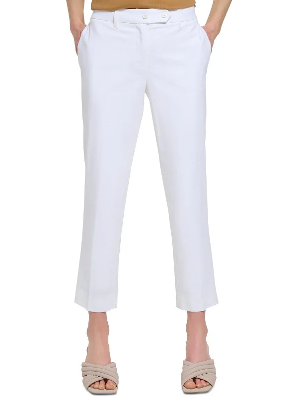 ladies' tapered trousers -Womens High Rise Solid Ankle Pants