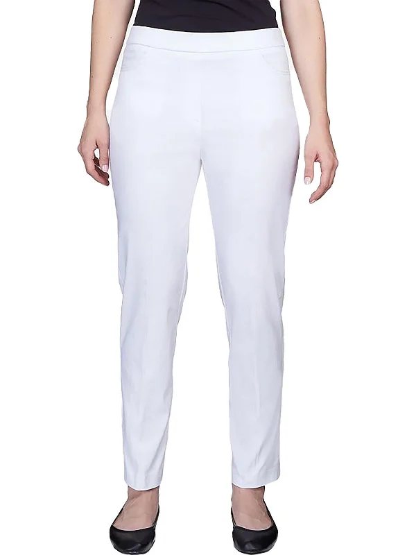 women's lightweight cargo pants -Plus Womens Stretch High Rise Straight Leg Pants