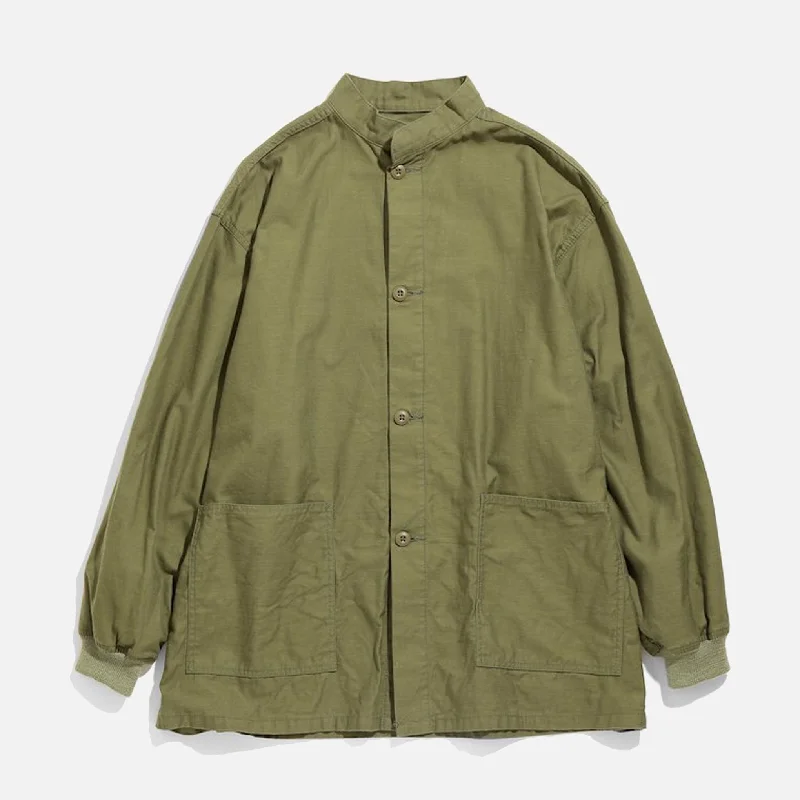 women's draped coats -Needles S.C. Army Shirt - Olive Back Sateen