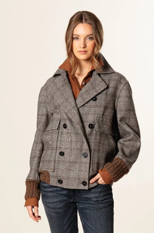 women's double-breasted coats -Bomber "ORTA" / Merino Wool by Loro Piana