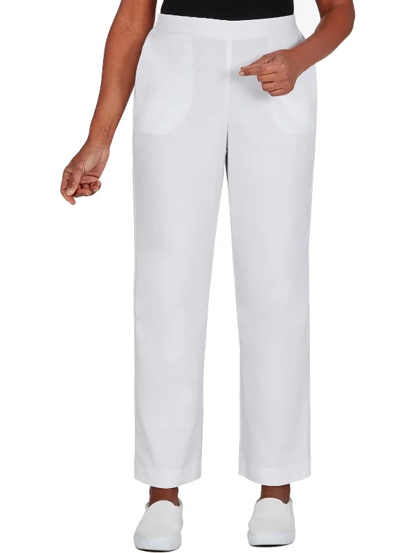 women's capri pants -Plus Womens Classic Fit High Rise Wide Leg Pants