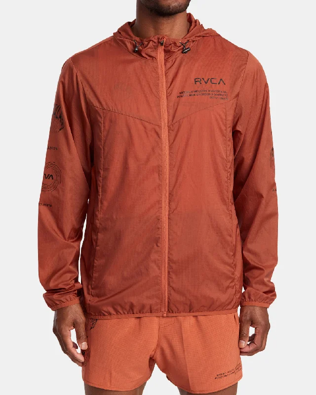 women's cropped blazers -RVCA Runner Lightweight Training Jacket - Terracotta