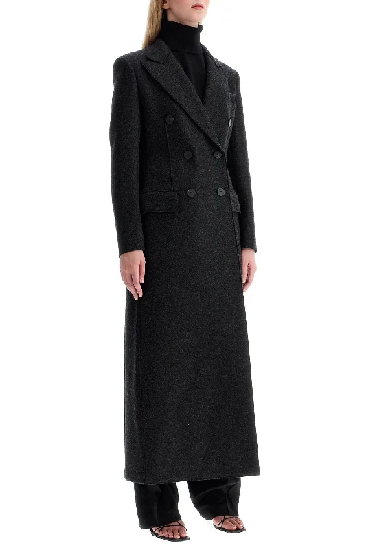 women's button-up coats -Harris Wharf London Double-Breasted Pressed Wool Coat