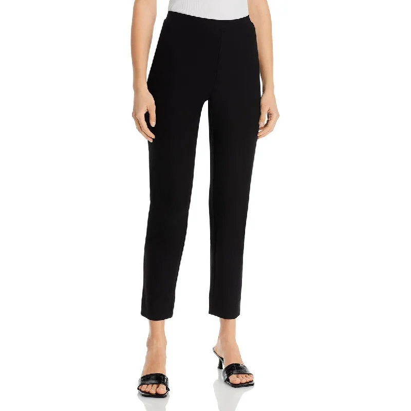 trendy wide-leg pants for women -&BASICS Womens Crepe Mid-Rise Cropped Pants