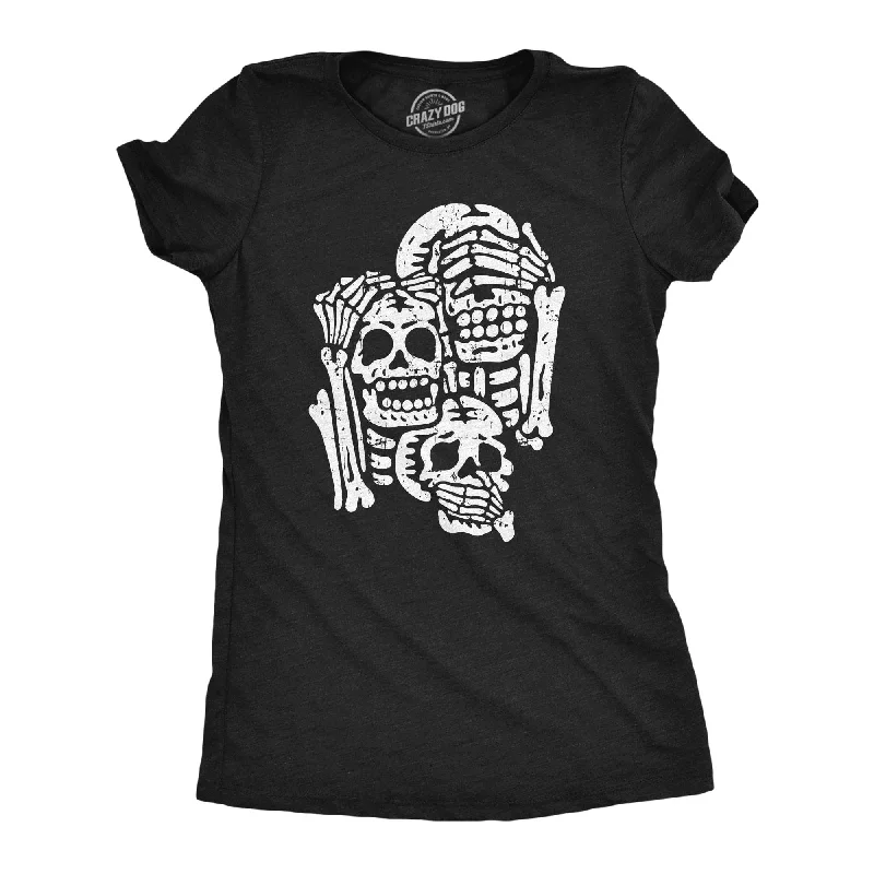 women's tie-dye tops -Three Wise Skeletons Women's T Shirt