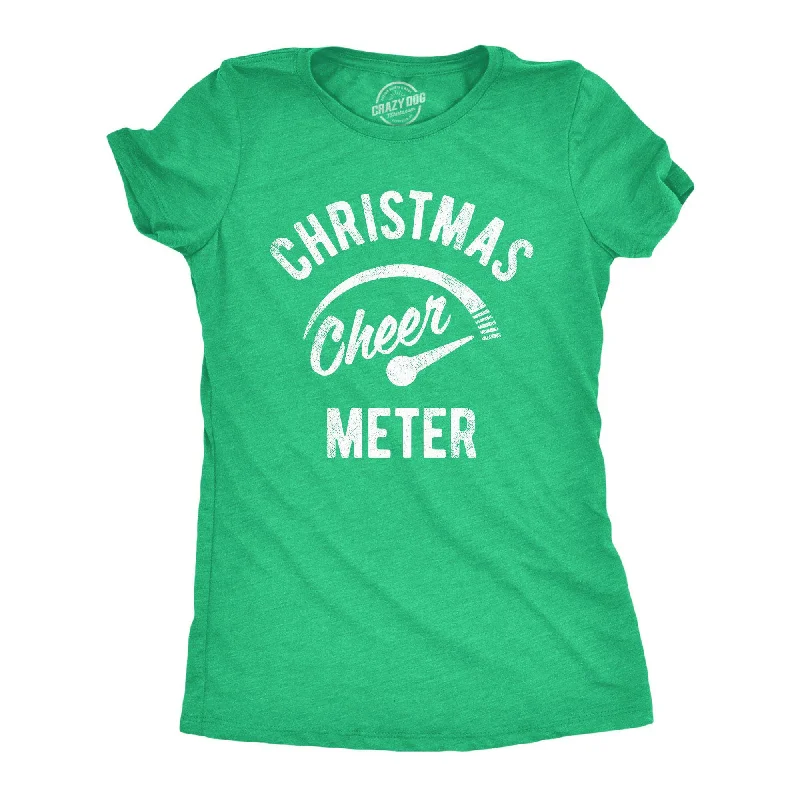 women's ruffled blouses -Christmas Cheer Meter Women's T Shirt