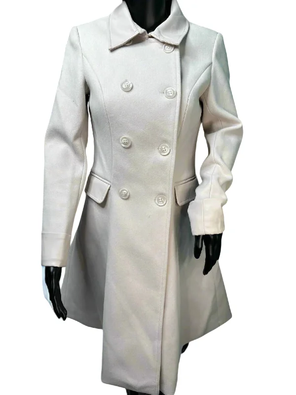 women's reversible jackets -Marilyn Double Breasted Coat In Cream