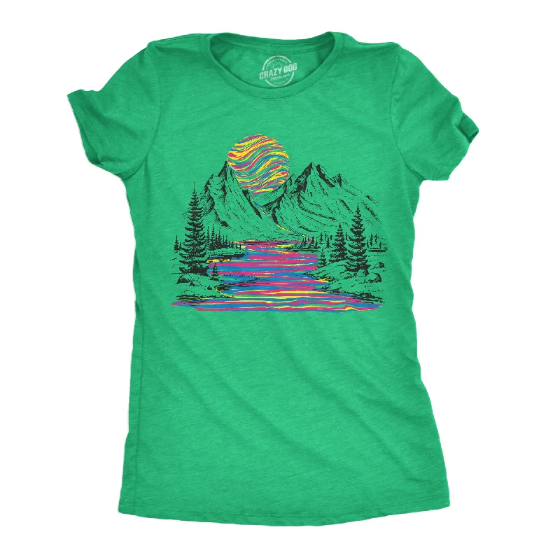 soft flowy tops for women -Rainbow River Women's T Shirt