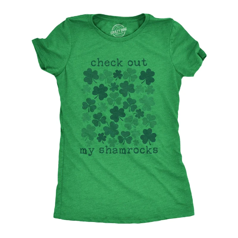 women's fitted ribbed tops -Check Out My Shamrocks Women's T Shirt