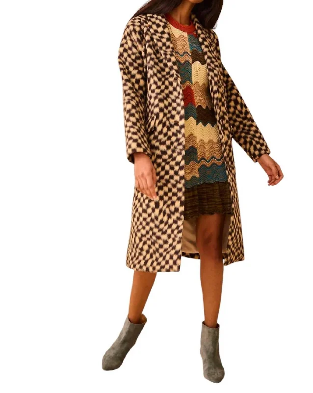 women's belted coats -Davis Coat In Checker