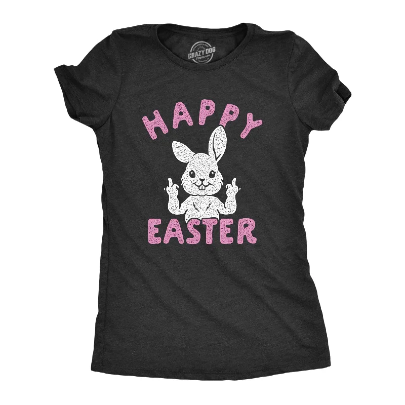 ladies' off-shoulder tops -Happy Easter Middle Finger Women's T Shirt