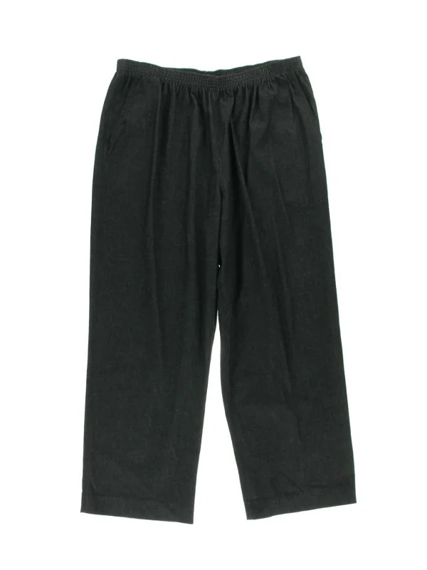 women's maxi skirts -Plus Womens Flat Front Pull On Casual Pants