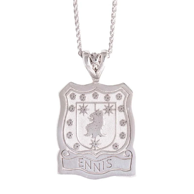 women's faux suede coats -Silver Florentine Shield Coat of Arms Necklace