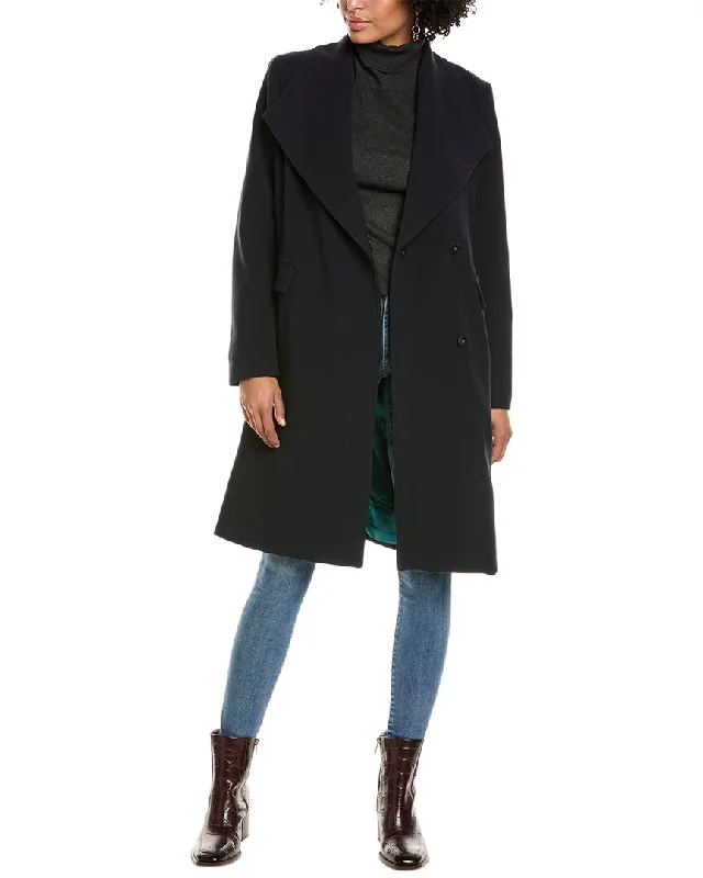 ladies' tailored coats -Via Spiga Crepe Coat