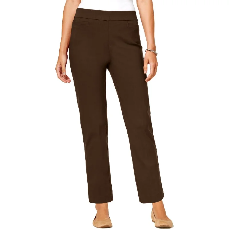 women's corduroy pants -Alfred Dunner Womens Modern Fit Pull On Ankle Pants