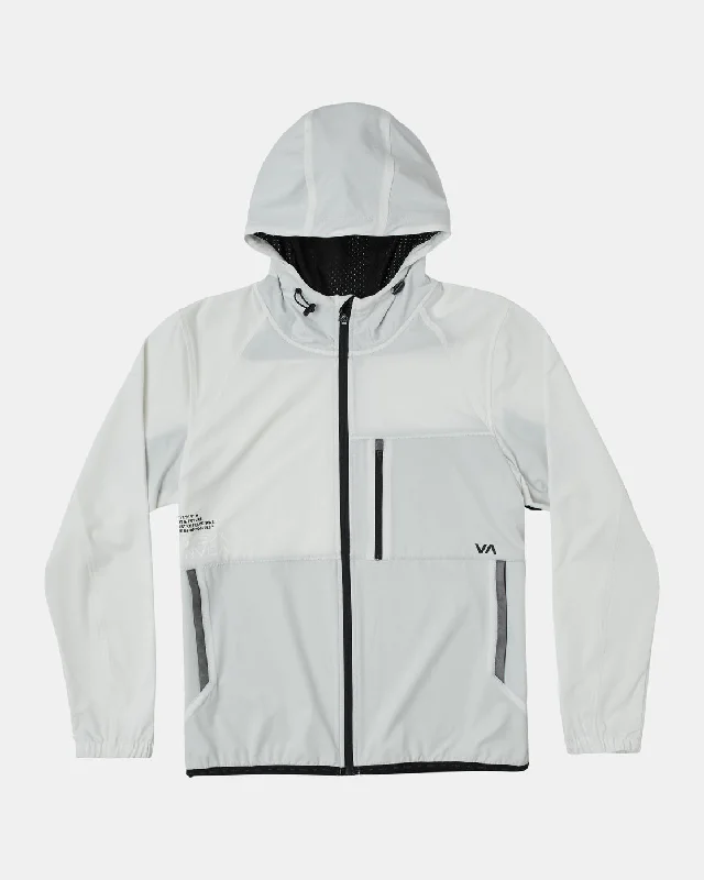 ladies' sherpa jackets -Yogger Zip-Up Hooded Jacket II - Off White