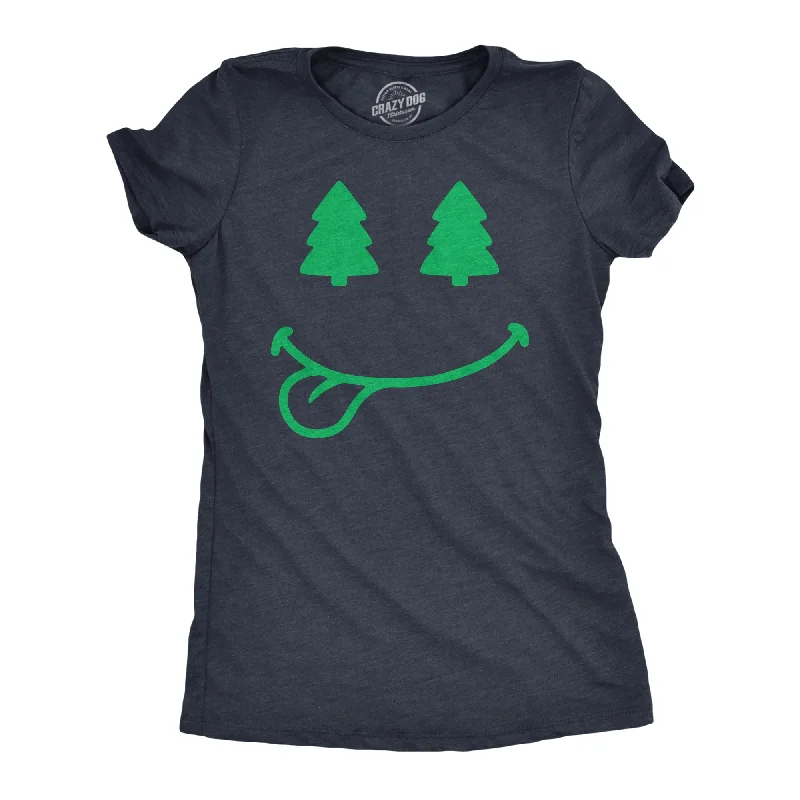 ladies' halter tops -Christmas Tree Eyes Smile Women's T Shirt