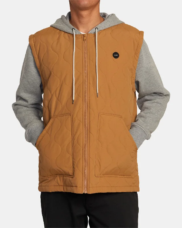 softshell jackets for women -Grant Hooded Puffer Jacket - Camel