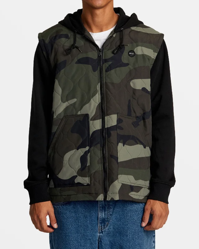 women's long winter parkas -Grant Hooded Puffer Jacket - Camo