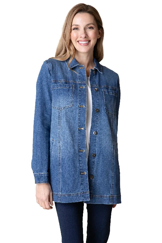 classic blazers for women -Best Friend Stretch Denim Jacket