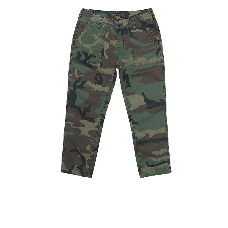 ladies' tapered trousers -Military Camo Crop Pant - Light Stone Wash