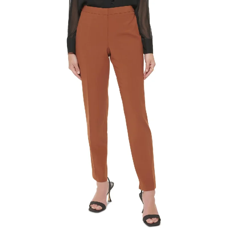 ladies' wide-leg trousers -Calvin Klein Womens Highline Tapered Mid-Rise Ankle Pants