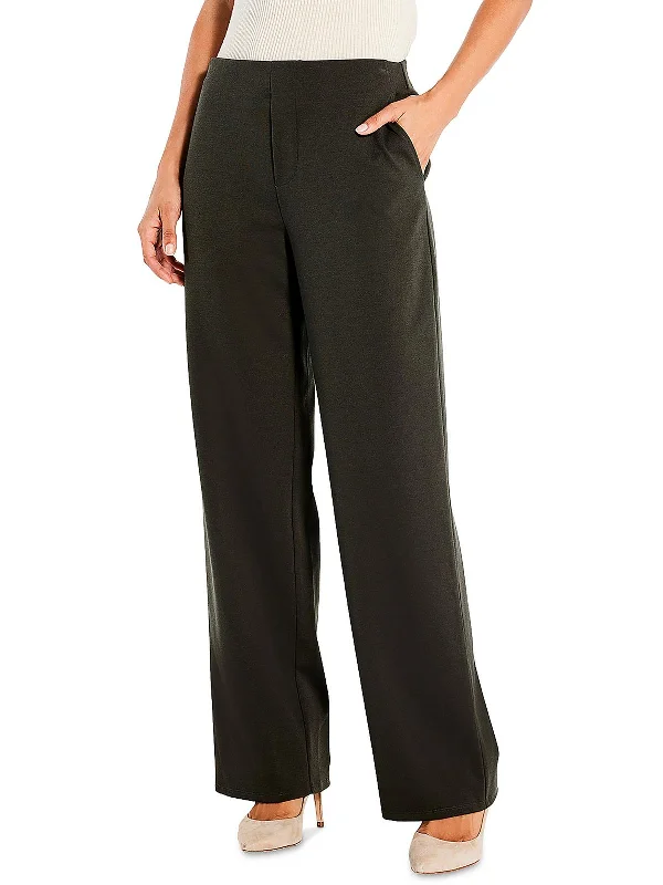 women's flare jeans -Womens High Rise Solid Wide Leg Pants