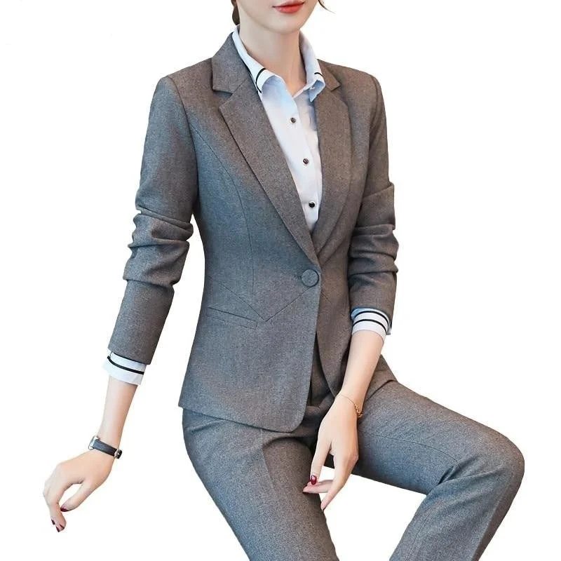 women's denim shorts -Formal Office Wear Pant Suits with Slim Fit Slim For Plus Size Women