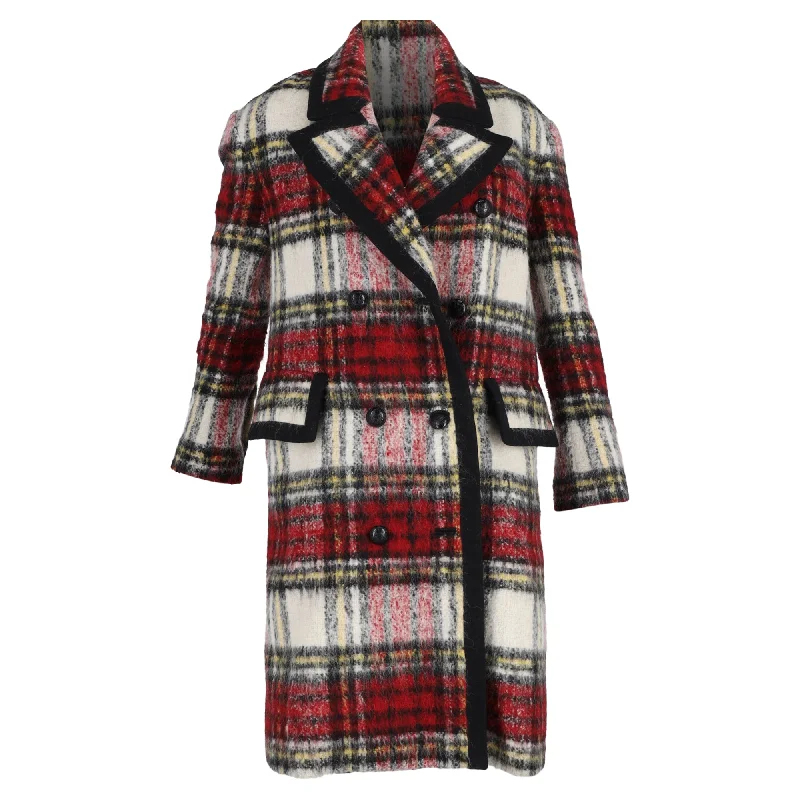 women's lightweight windbreakers -Burberry Tartan Plaid Double-Breasted Coat in Multicolor Wool